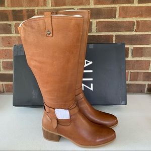 Naturalizer Kim Tan Leather Knee High Riding Boot